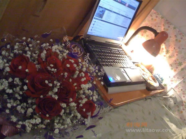 这是我的本本和玫瑰花.呵呵..美一下